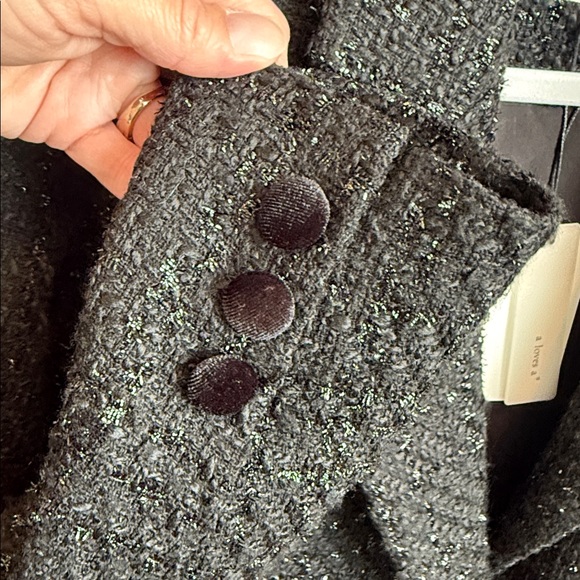 A Loves A black metallic tweed single button blazer jacket NWT size Small - Picture 9 of 14